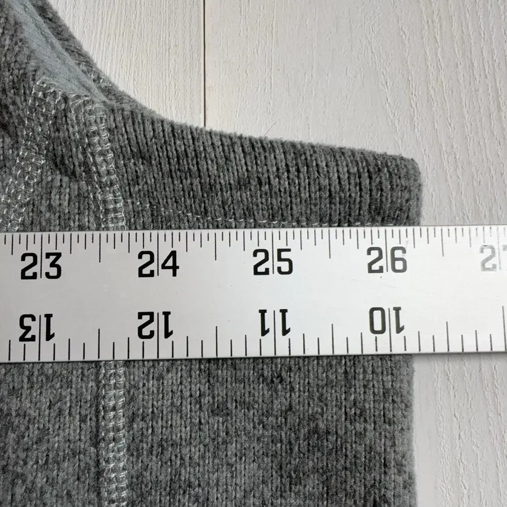The North Face Fleece Vest Mens 2XL Gray Full Zip Lined Pockets Stand Collar